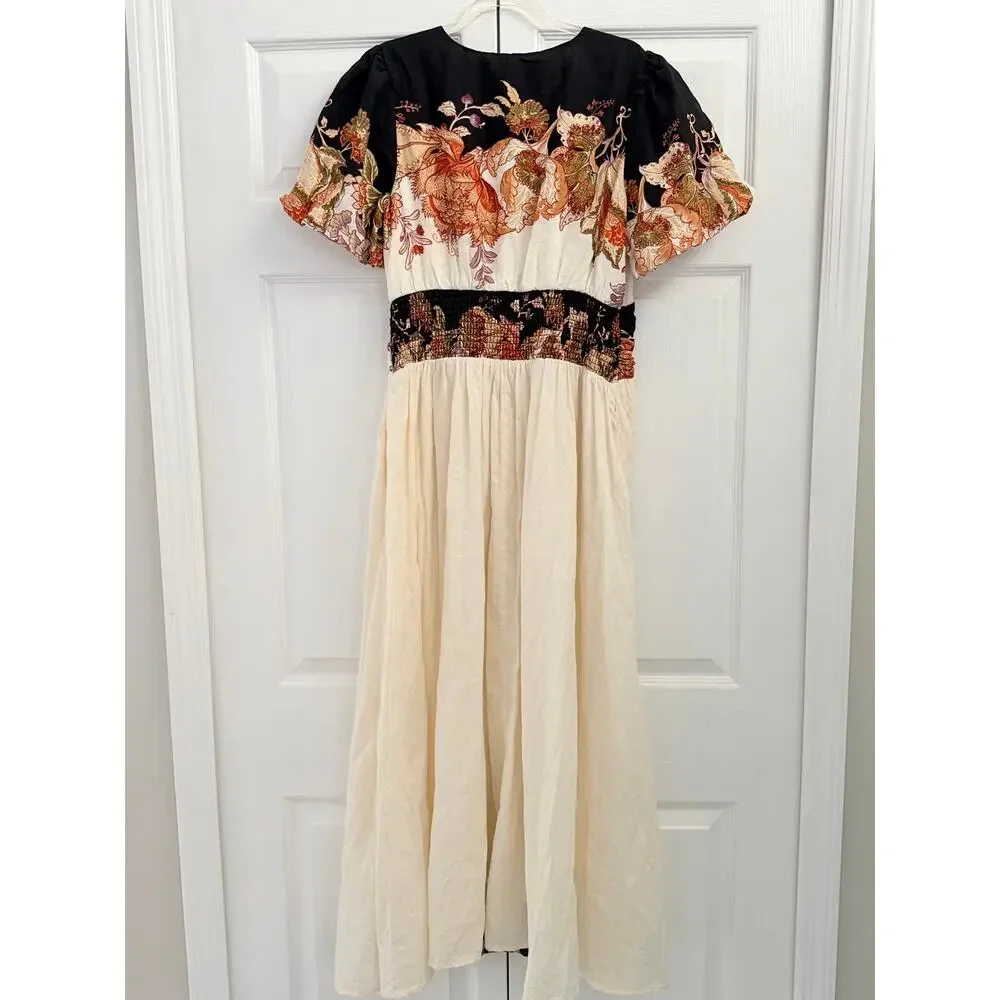 Anthropologie Katerina Floral Button-Front Dress Small - Picture 4 of 5